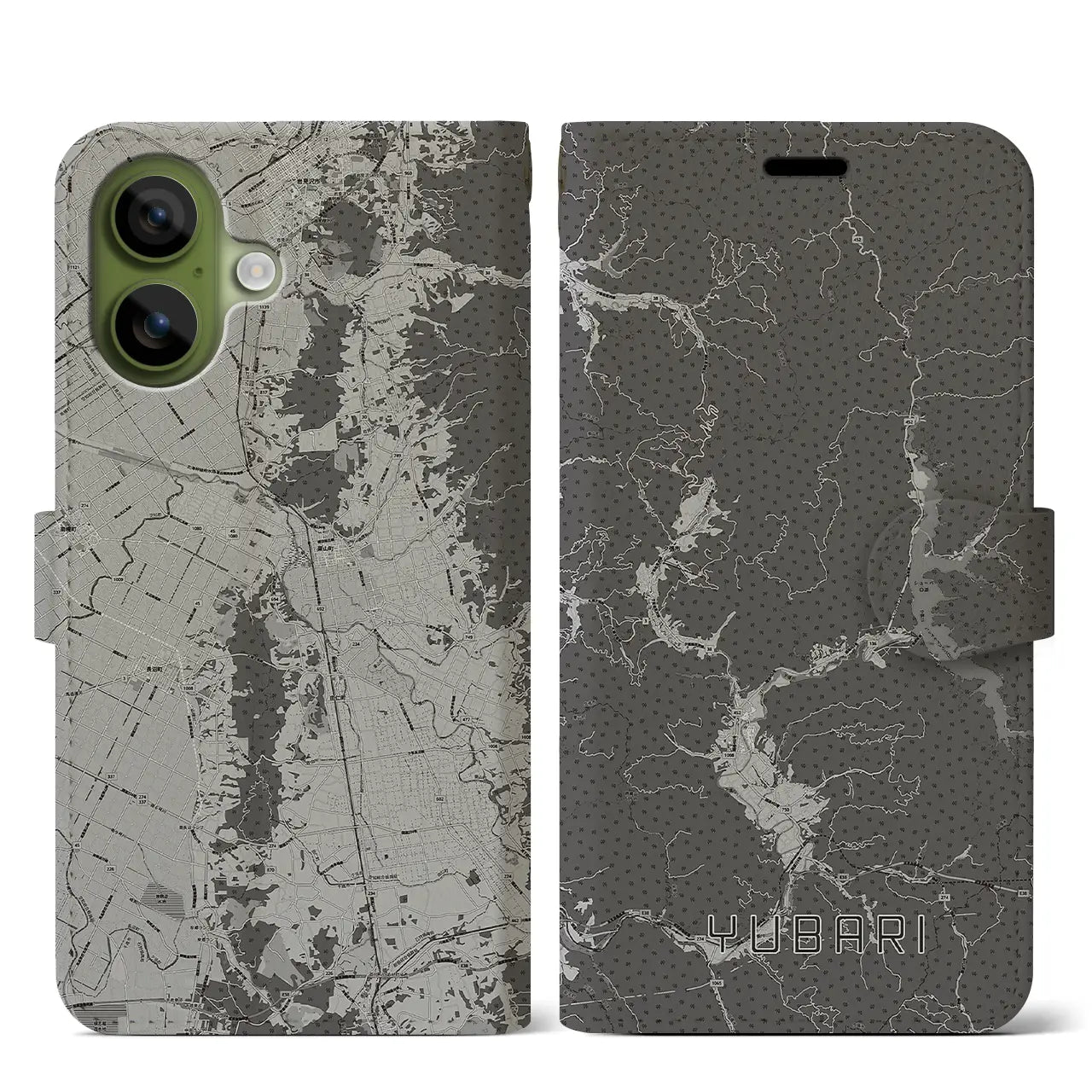 【夕張（北海道）】地図柄iPhoneケース（手帳タイプ）