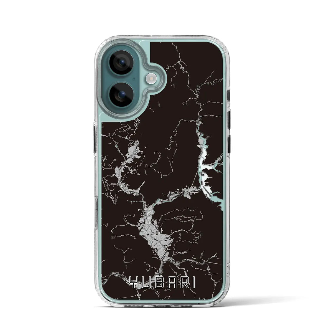 【夕張（北海道）】地図柄iPhoneケース（MagSafeタイプ）モノトーン・iPhone 16 Pro 用
