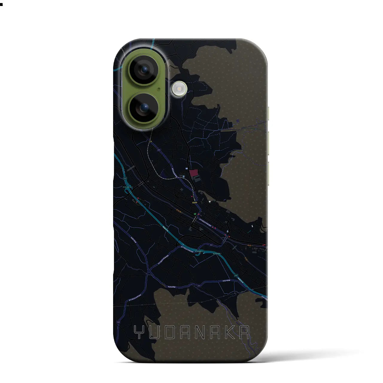 【湯田中（長野県）】地図柄iPhoneケース（バックカバータイプ）