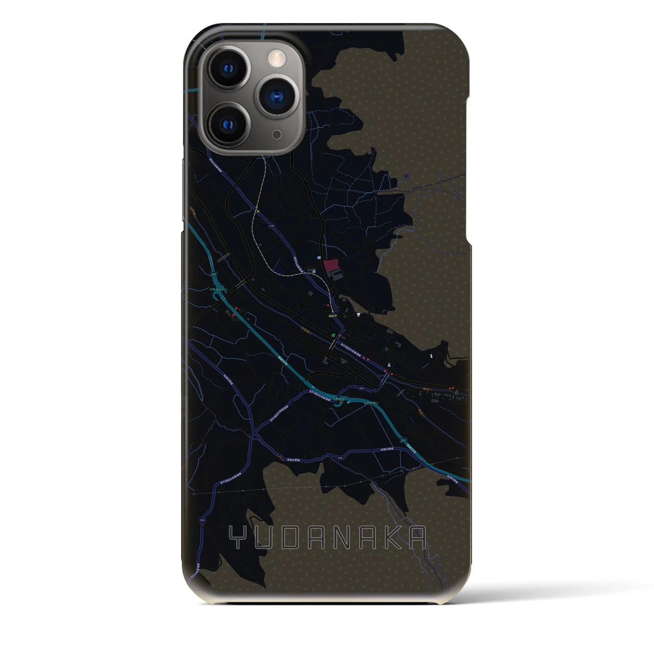 【湯田中（長野県）】地図柄iPhoneケース（バックカバータイプ）