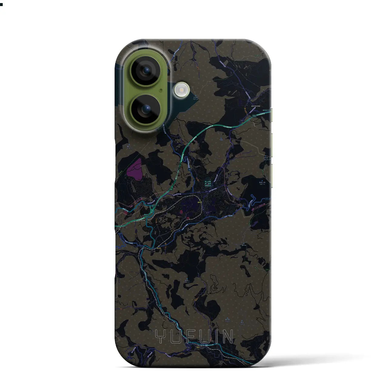 【湯布院（大分県）】地図柄iPhoneケース（バックカバータイプ）