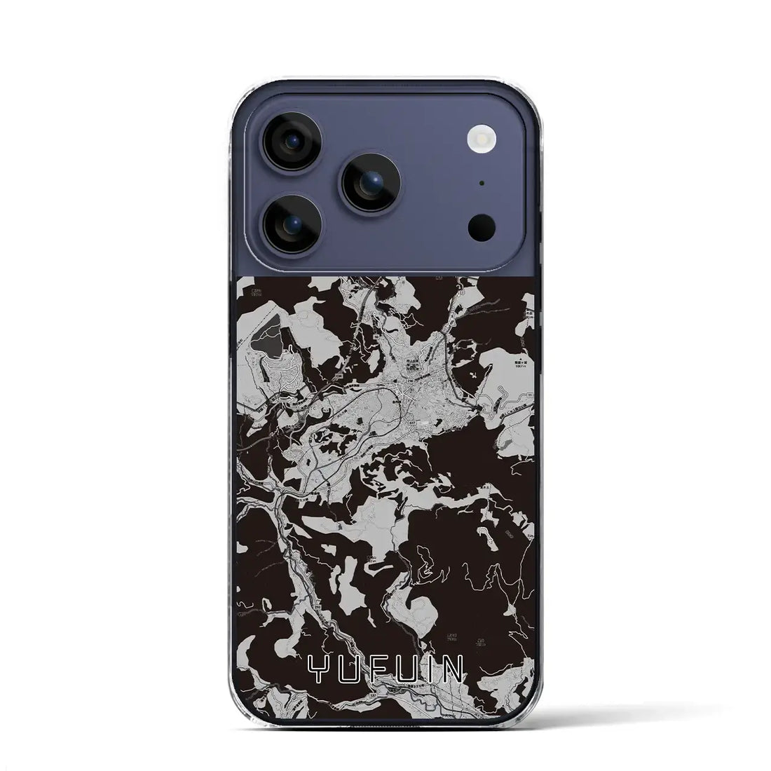 【湯布院(大分県)】地図柄iPhoneケース(クリアタイプ)モノトーン・iPhone 17 Pro Max 用