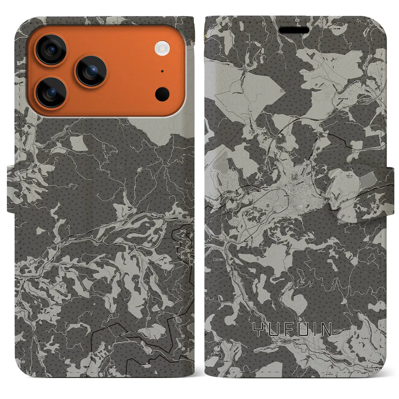 【湯布院（大分県）】地図柄iPhoneケース（手帳タイプ）