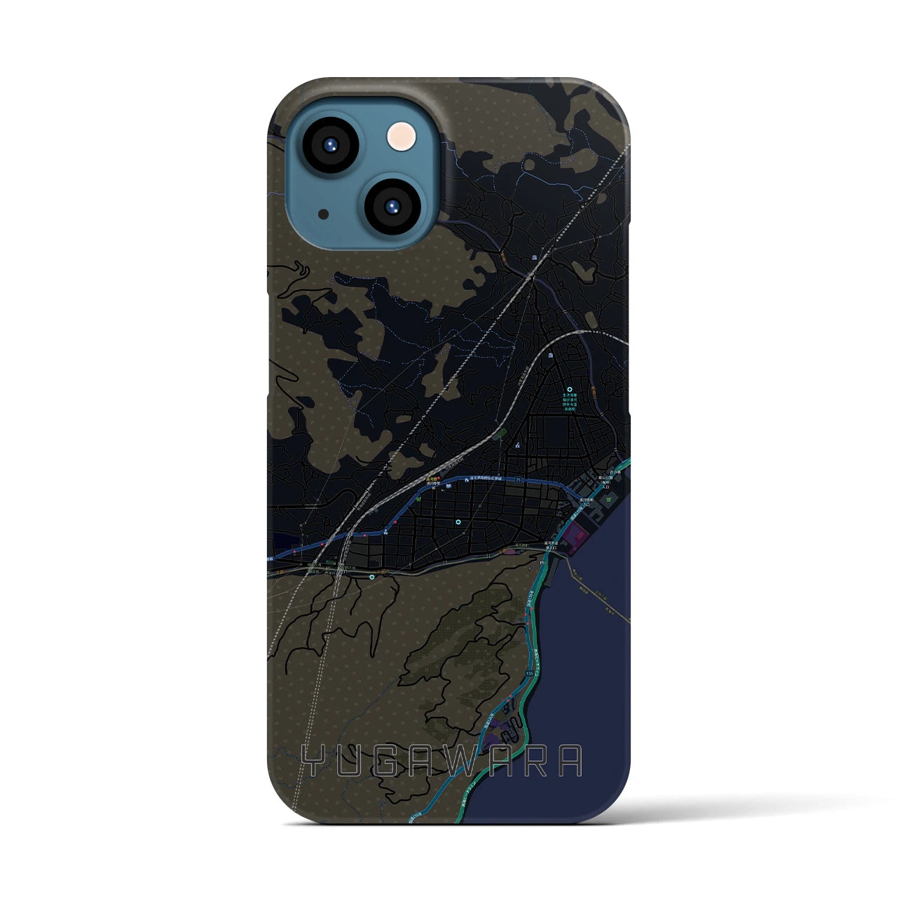 【湯河原（神奈川県）】地図柄iPhoneケース（バックカバータイプ）