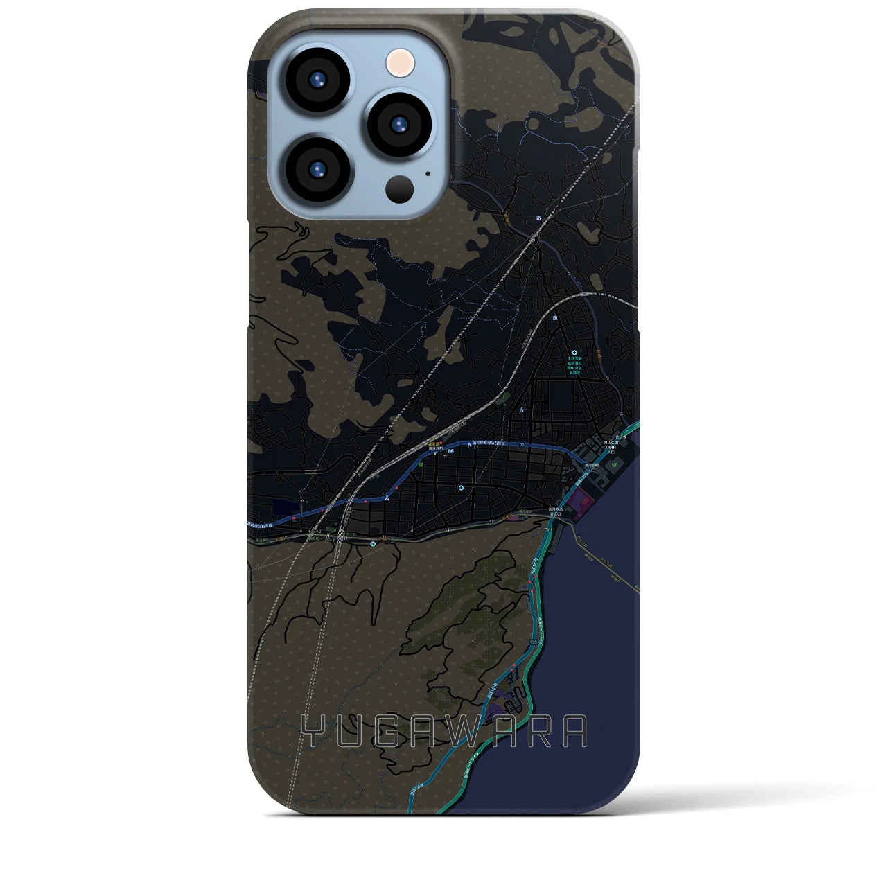 【湯河原（神奈川県）】地図柄iPhoneケース（バックカバータイプ）