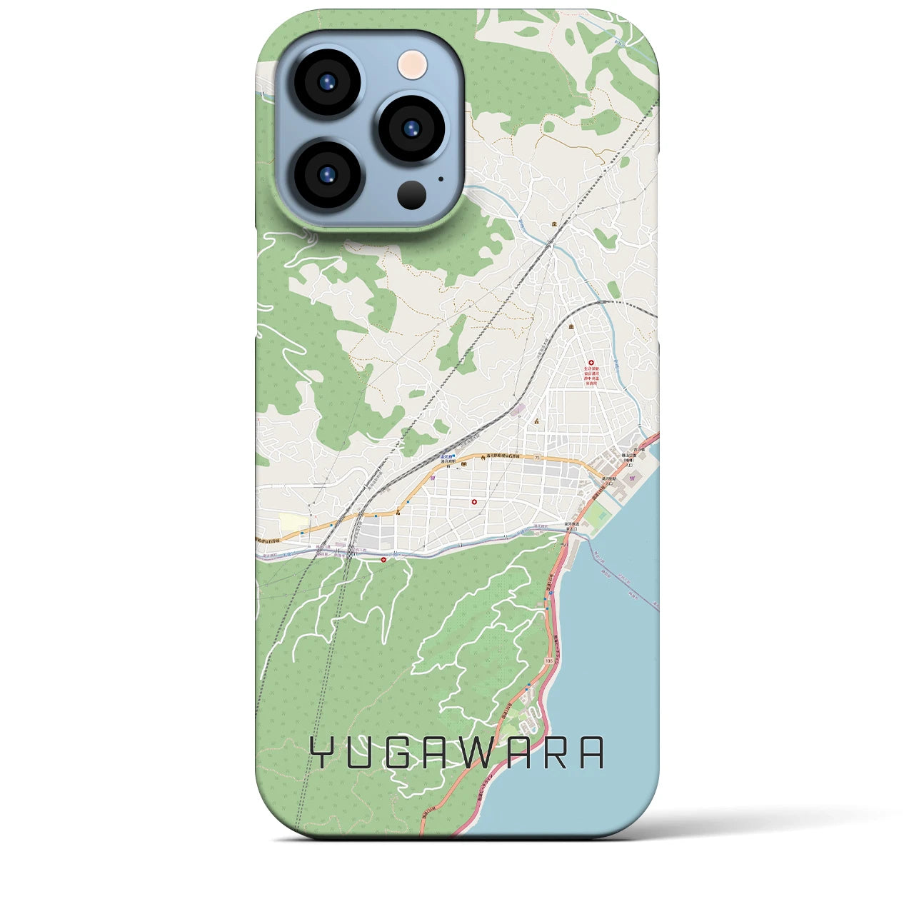 【湯河原（神奈川県）】地図柄iPhoneケース（バックカバータイプ）