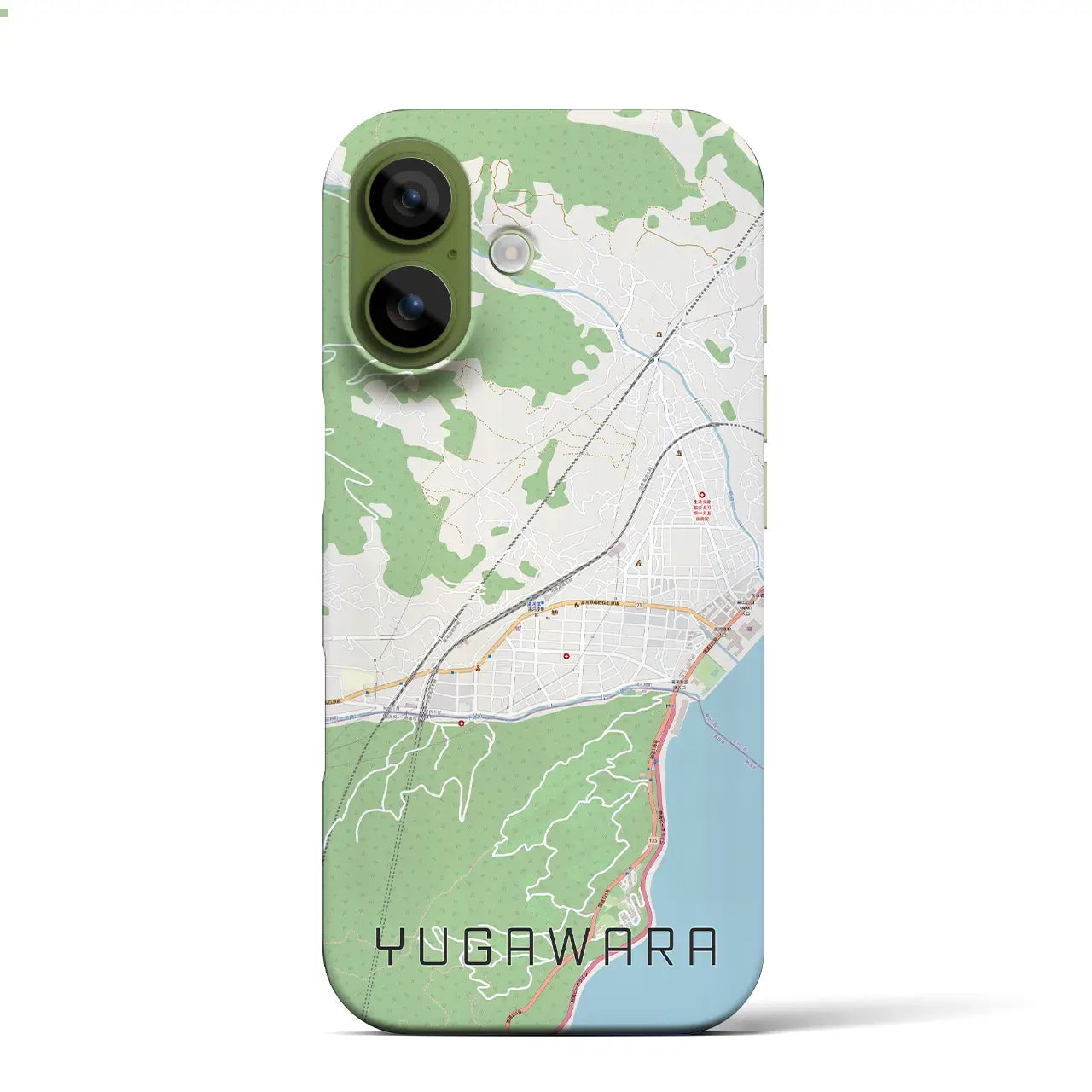 【湯河原（神奈川県）】地図柄iPhoneケース（バックカバータイプ）