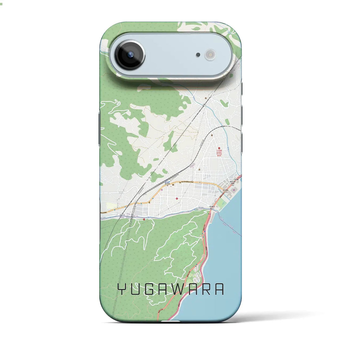 【湯河原（神奈川県）】地図柄iPhoneケース（バックカバータイプ）ブラック・iPhone 17 Pro Max 用