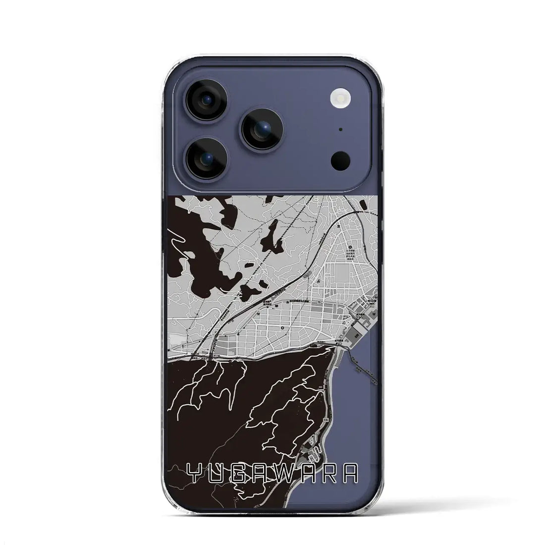 【湯河原(神奈川県)】地図柄iPhoneケース(クリアタイプ)モノトーン・iPhone 17 Pro Max 用