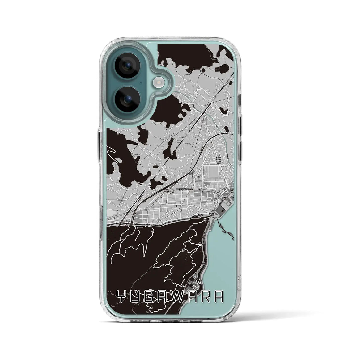 【湯河原（神奈川県）】地図柄iPhoneケース（MagSafeタイプ）モノトーン・iPhone 16 Pro 用
