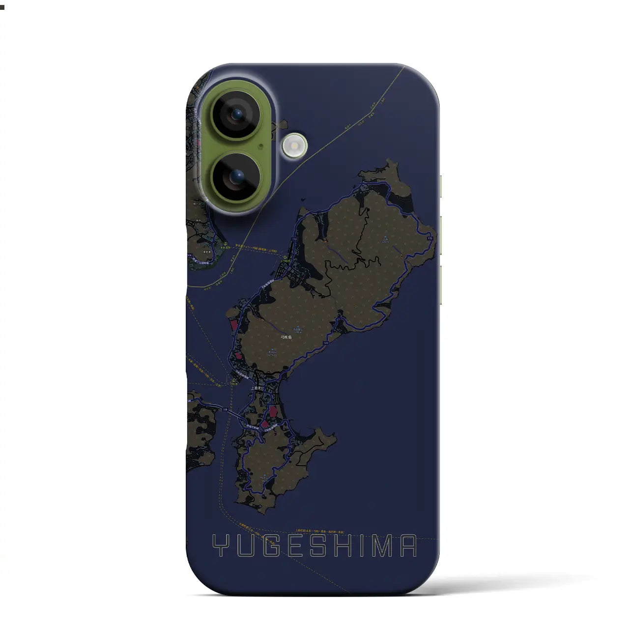 【弓削島（愛媛県）】地図柄iPhoneケース（バックカバータイプ）