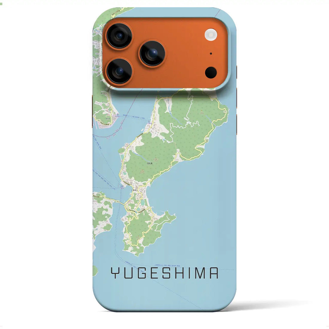 【弓削島(愛媛県)】地図柄iPhoneケース(バックカバータイプ)ブラック・iPhone 17 Pro Max 用