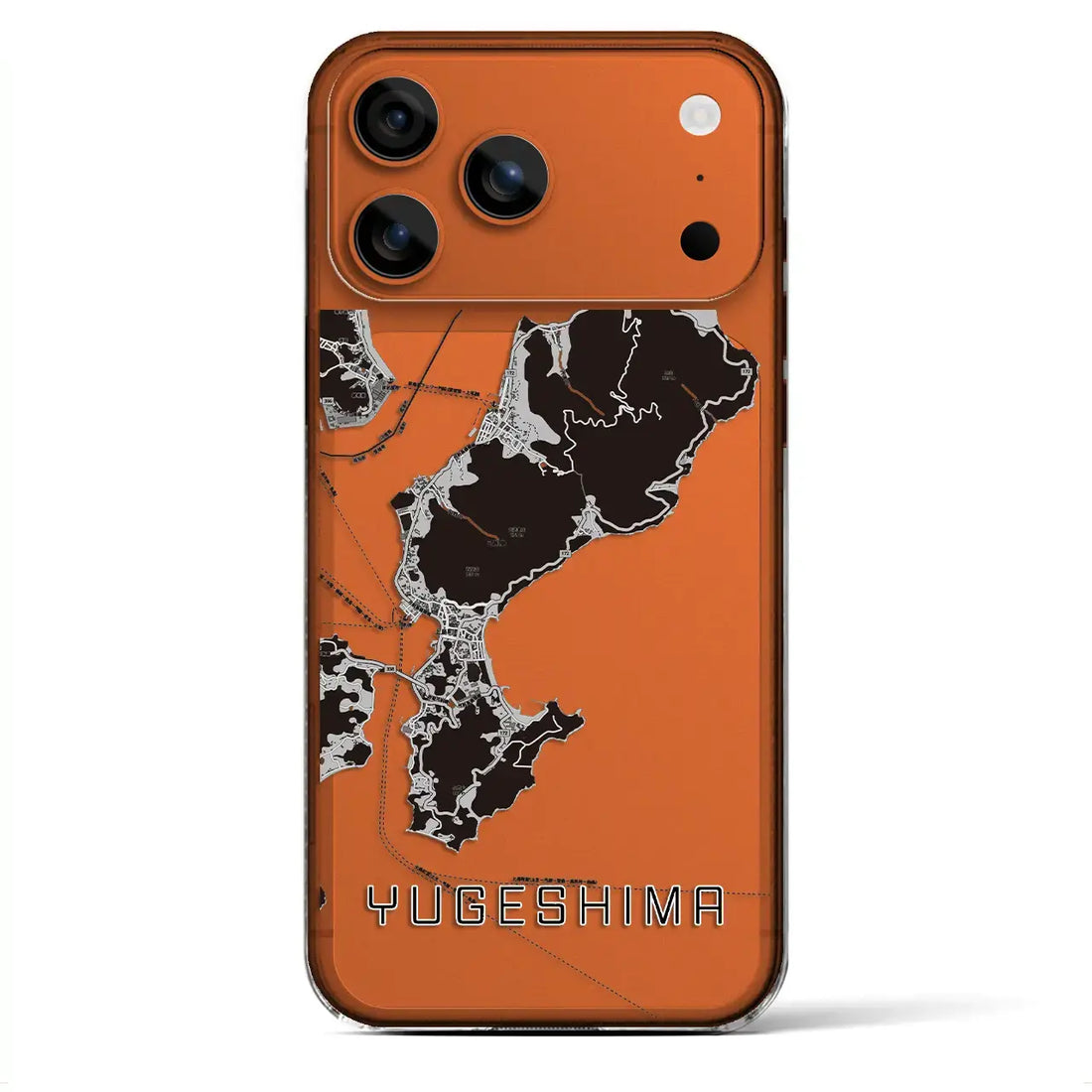 【弓削島（愛媛県）】地図柄iPhoneケース（クリアタイプ）モノトーン・iPhone 17 Pro Max 用