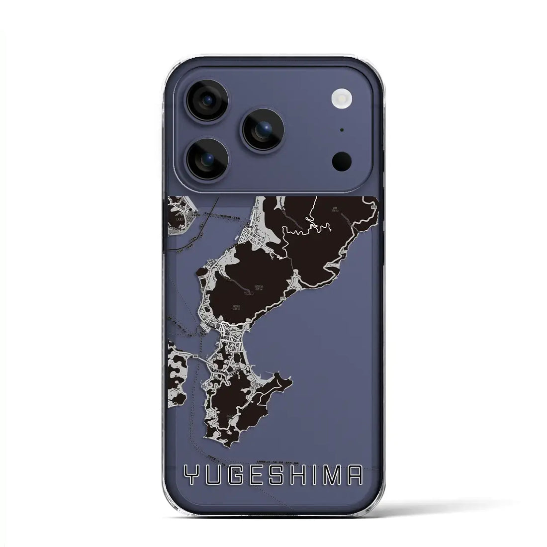 【弓削島（愛媛県）】地図柄iPhoneケース（クリアタイプ）