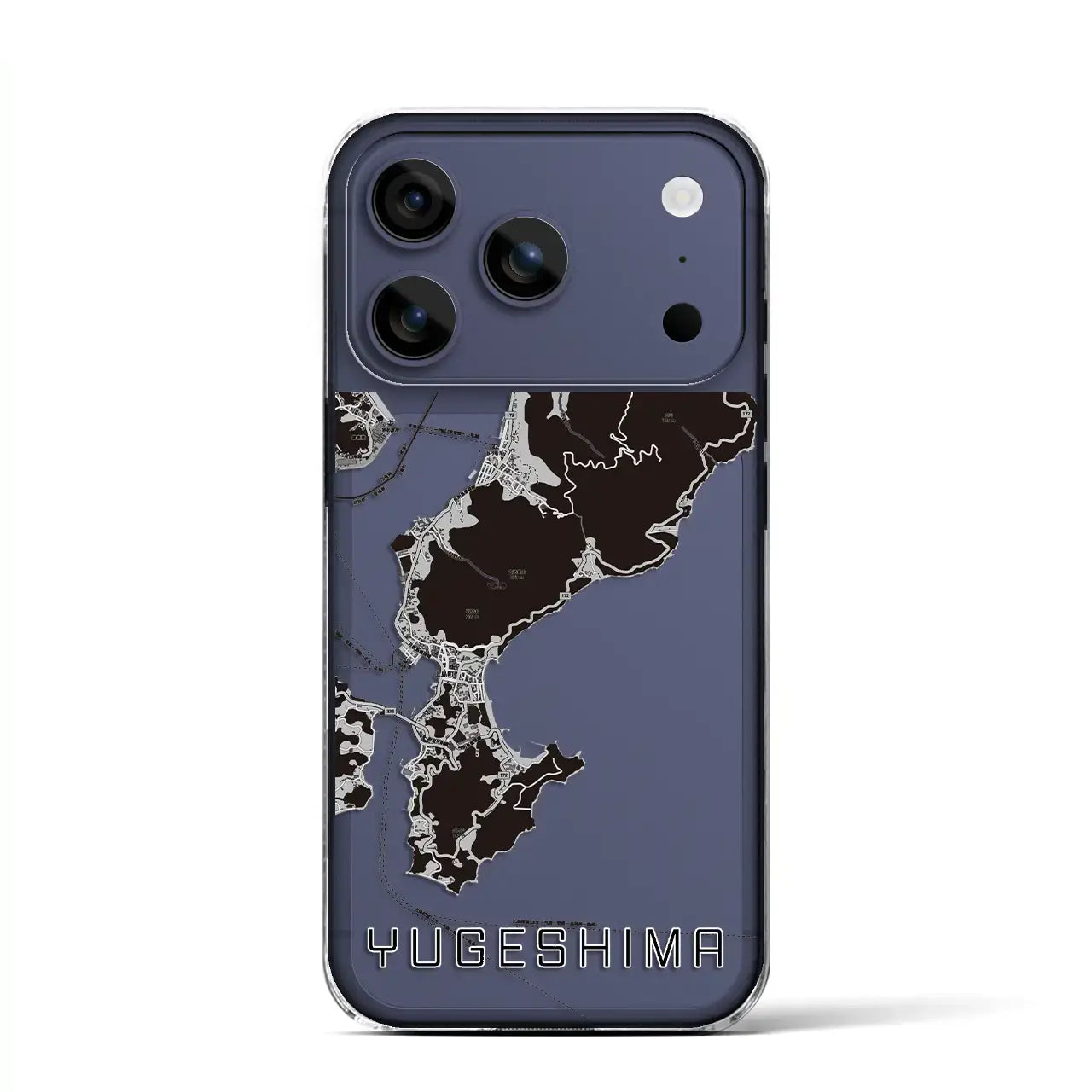 【弓削島（愛媛県）】地図柄iPhoneケース（クリアタイプ）