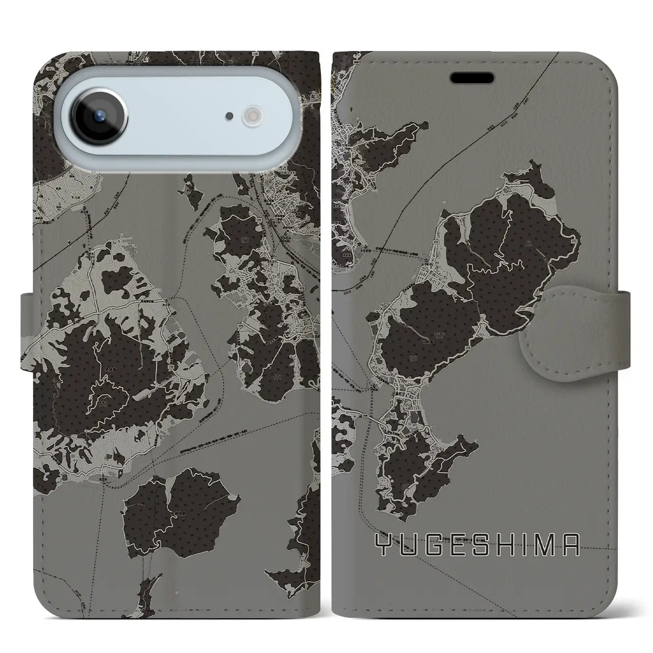 【弓削島（愛媛県）】地図柄iPhoneケース（手帳タイプ）