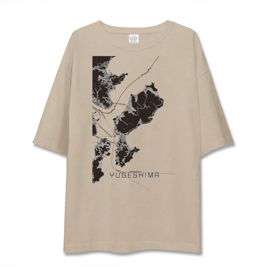 【弓削島(愛媛県)】地図柄ビッグシルエットTシャツ