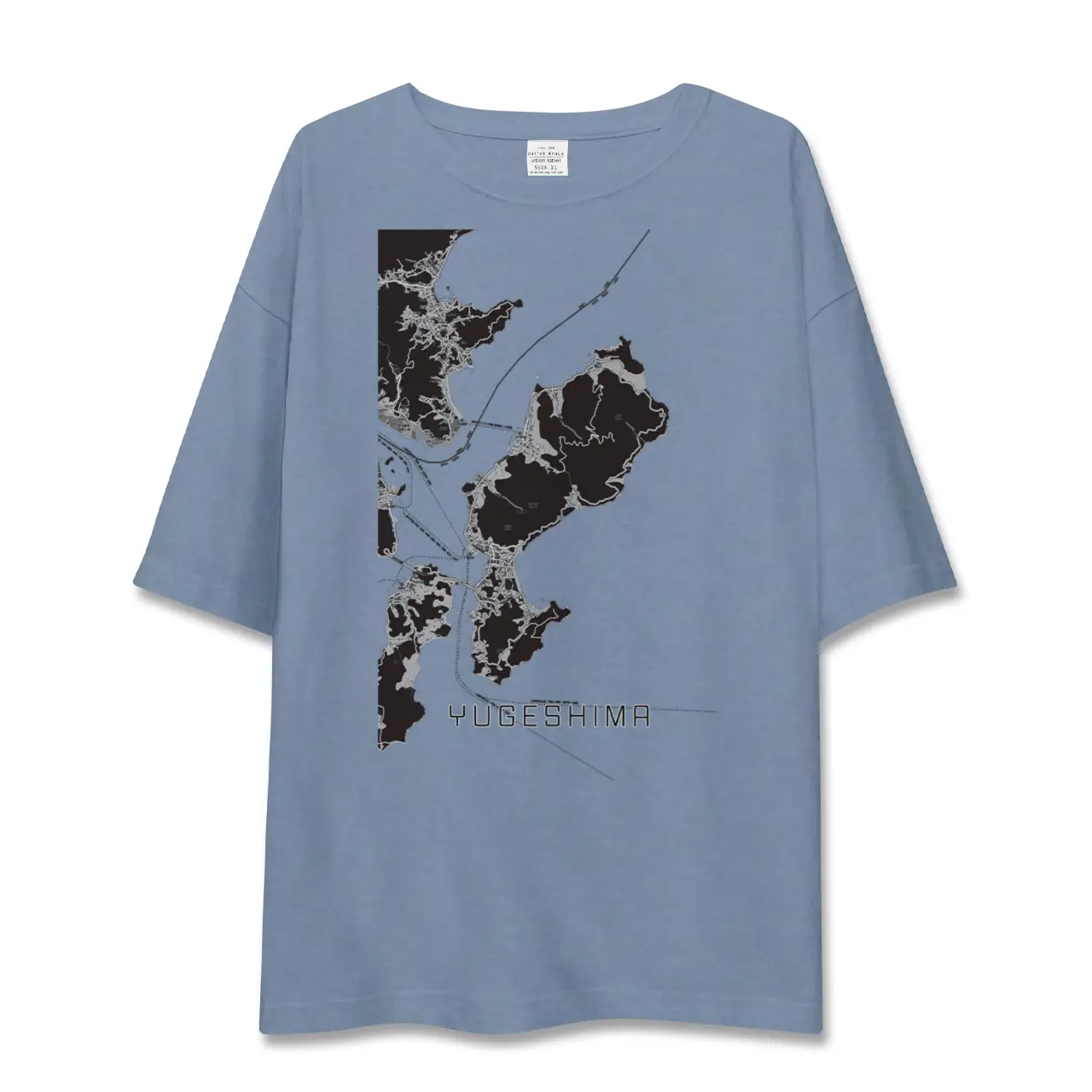 【弓削島（愛媛県）】地図柄ビッグシルエットTシャツ