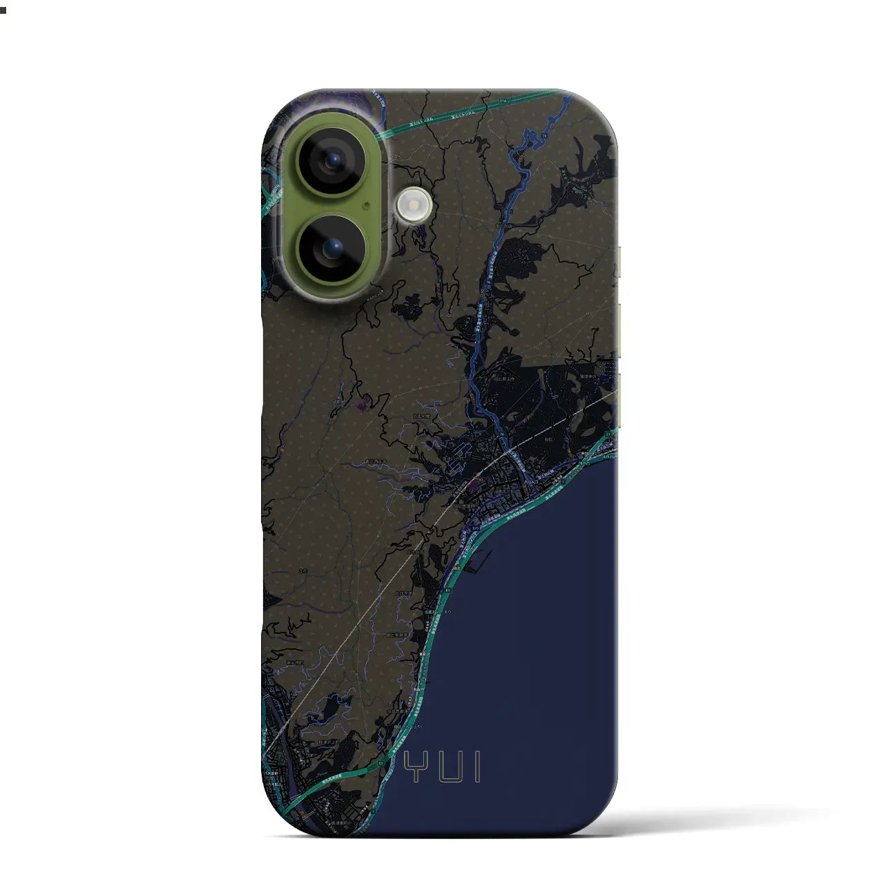 【由比（静岡県）】地図柄iPhoneケース（バックカバータイプ）