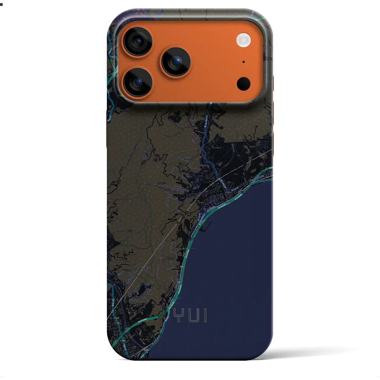 【由比（静岡県）】地図柄iPhoneケース（バックカバータイプ）