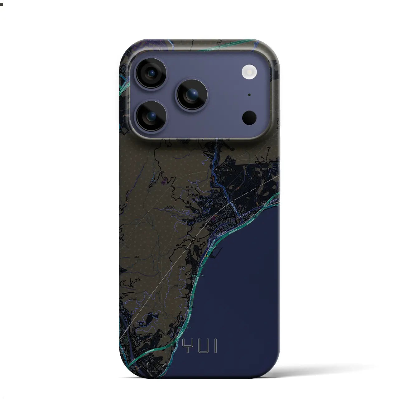 【由比（静岡県）】地図柄iPhoneケース（バックカバータイプ）