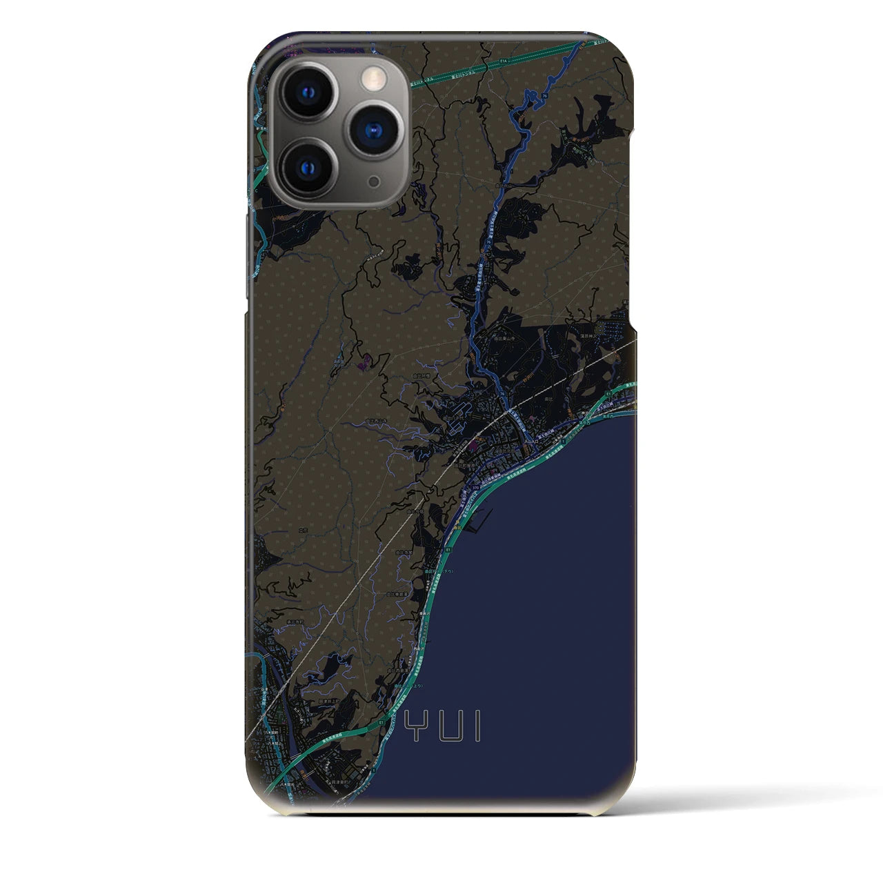 【由比（静岡県）】地図柄iPhoneケース（バックカバータイプ）