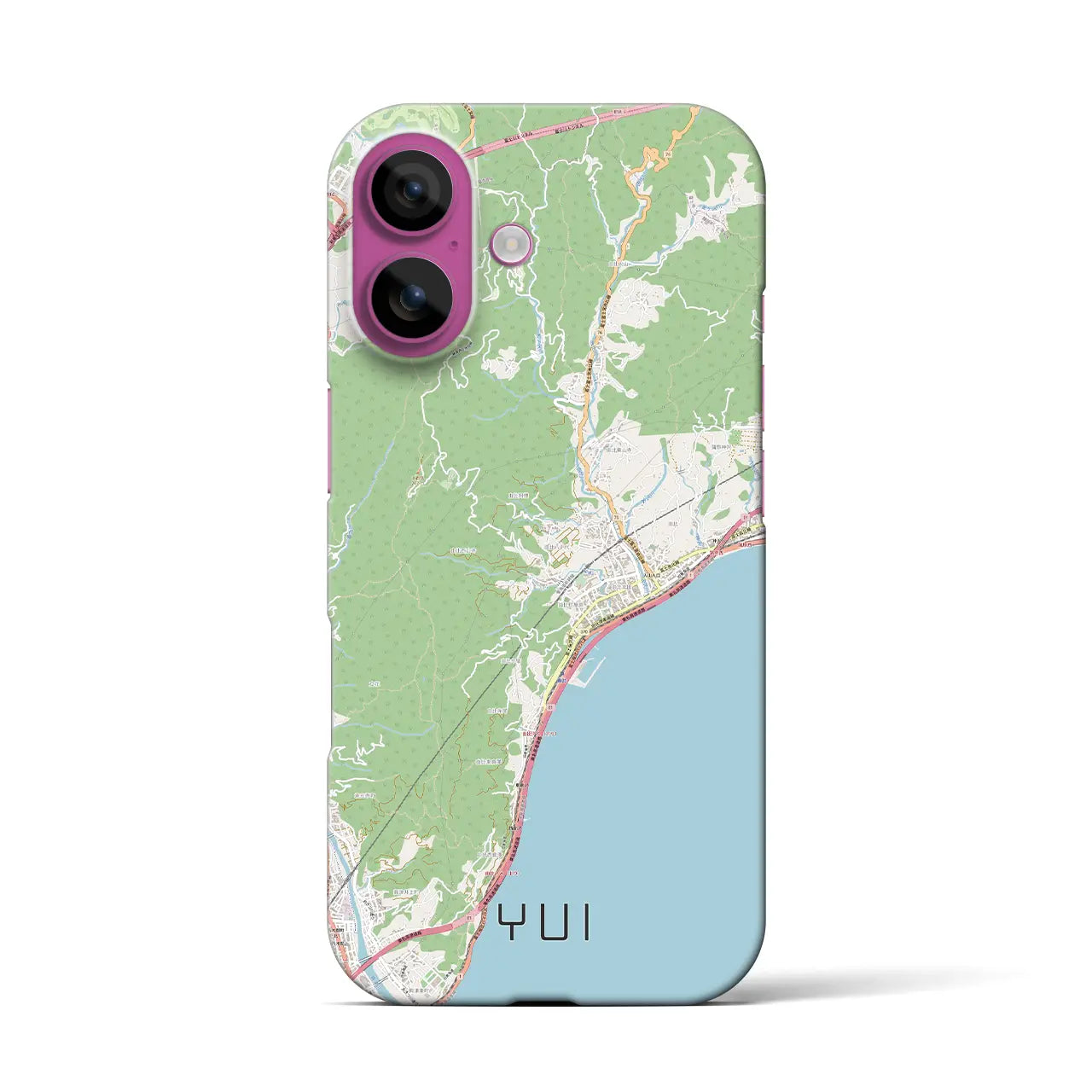 【由比（静岡県）】地図柄iPhoneケース（バックカバータイプ）