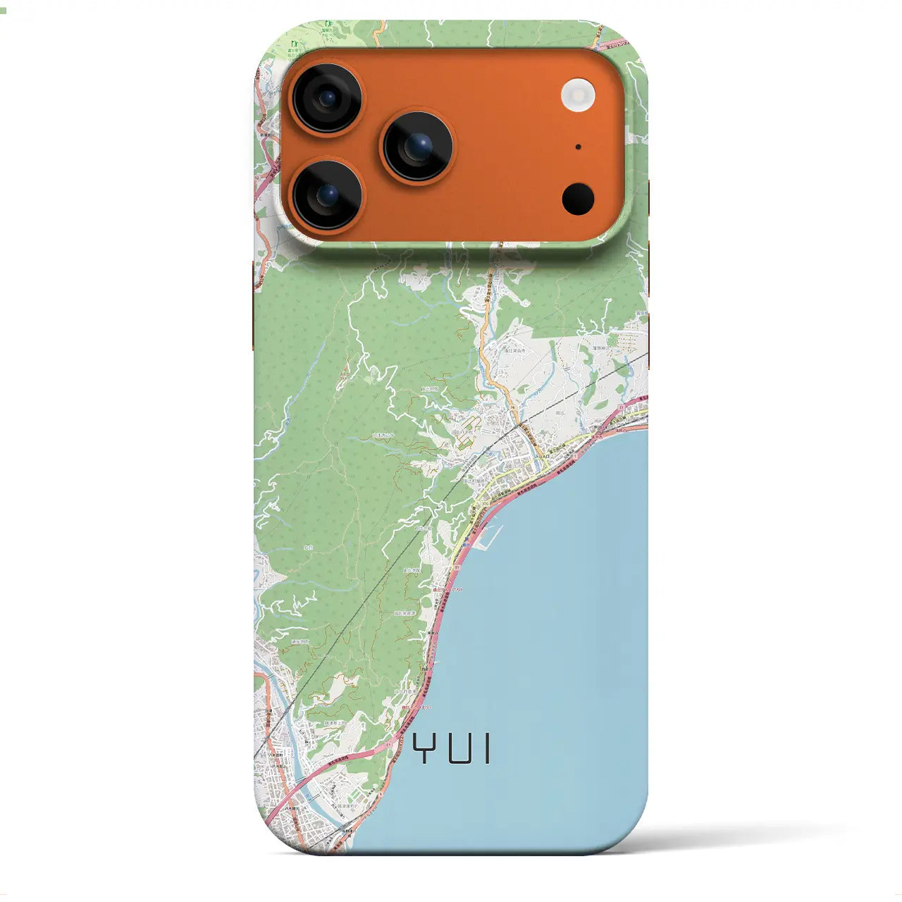 【由比（静岡県）】地図柄iPhoneケース（バックカバータイプ）