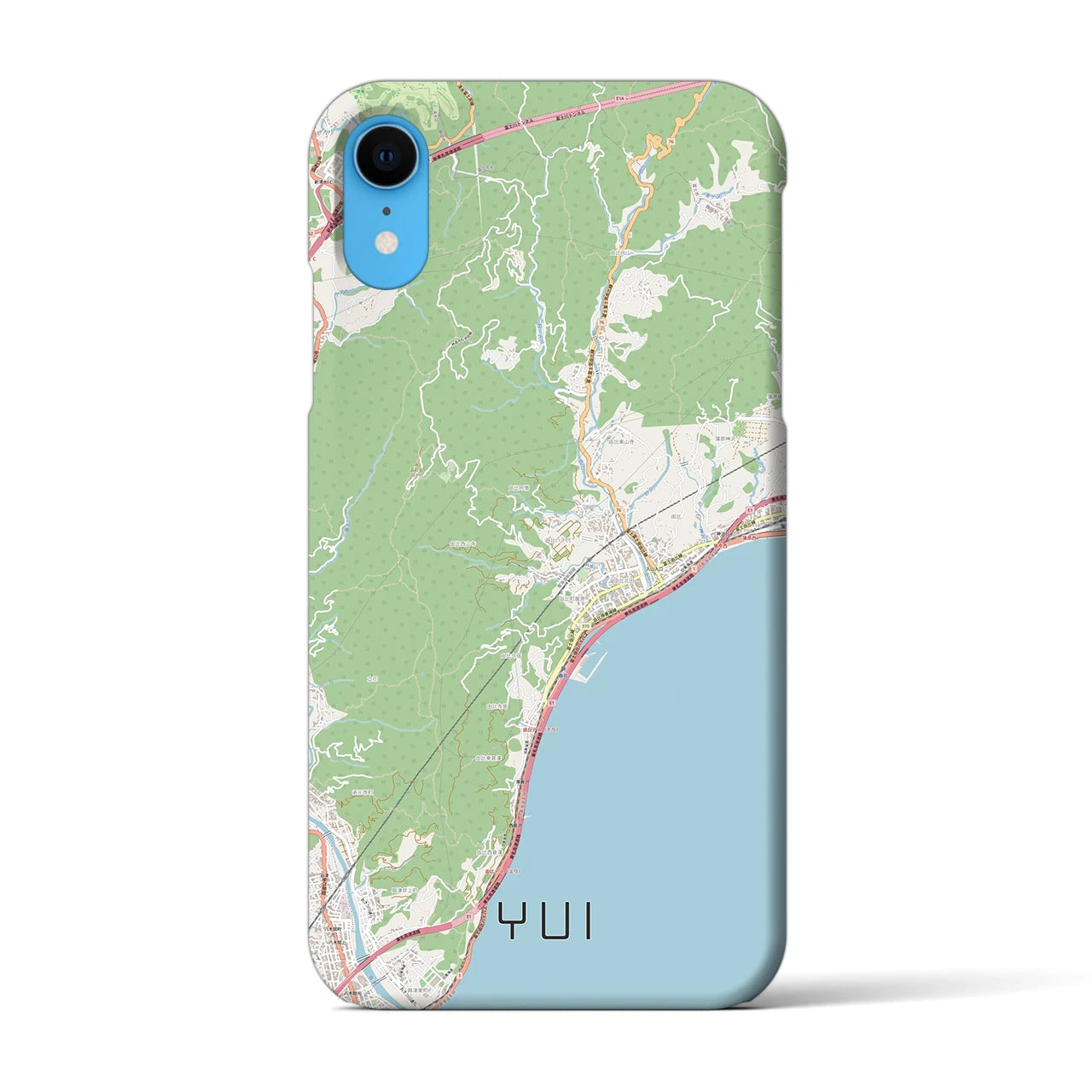 【由比（静岡県）】地図柄iPhoneケース（バックカバータイプ）ナチュラル・iPhone XR 用