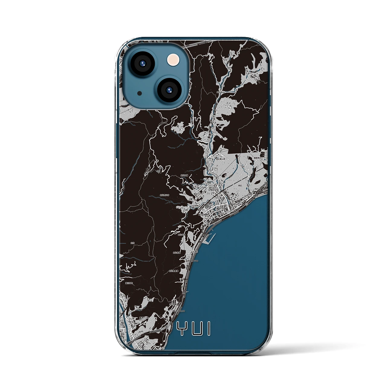 【由比（静岡県）】地図柄iPhoneケース（クリアタイプ）