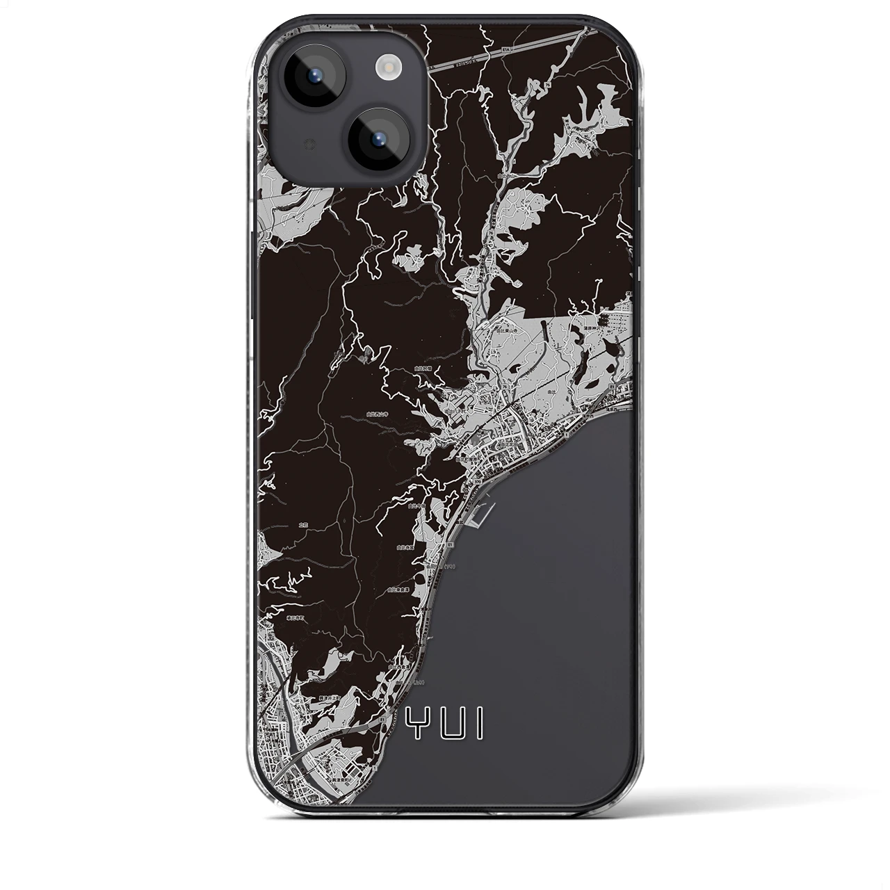 【由比（静岡県）】地図柄iPhoneケース（クリアタイプ）