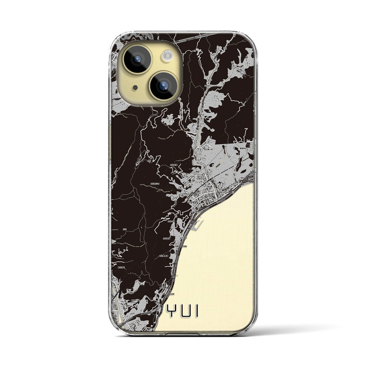 【由比（静岡県）】地図柄iPhoneケース（クリアタイプ）