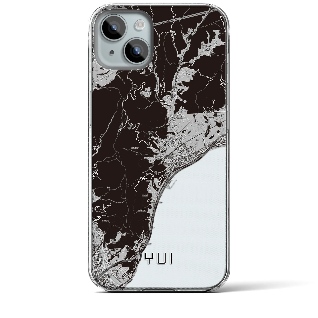 【由比（静岡県）】地図柄iPhoneケース（クリアタイプ）