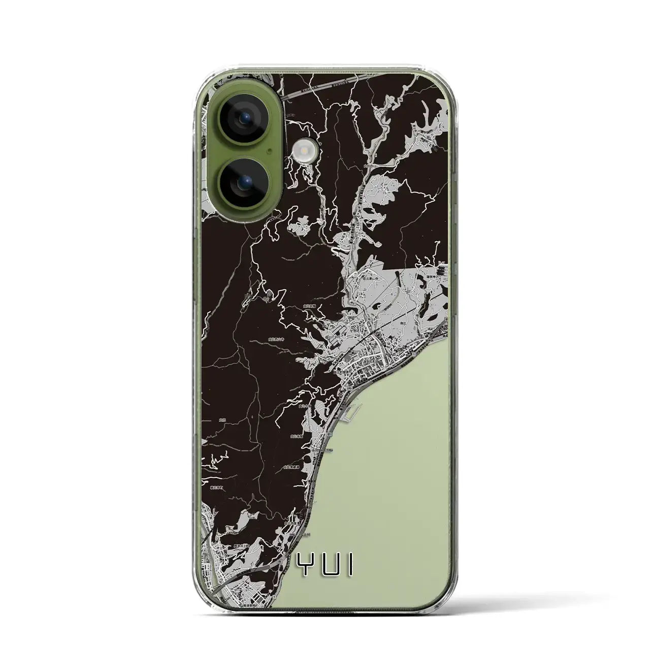 【由比（静岡県）】地図柄iPhoneケース（クリアタイプ）