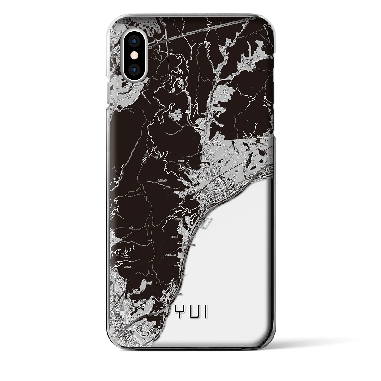 【由比（静岡県）】地図柄iPhoneケース（クリアタイプ）