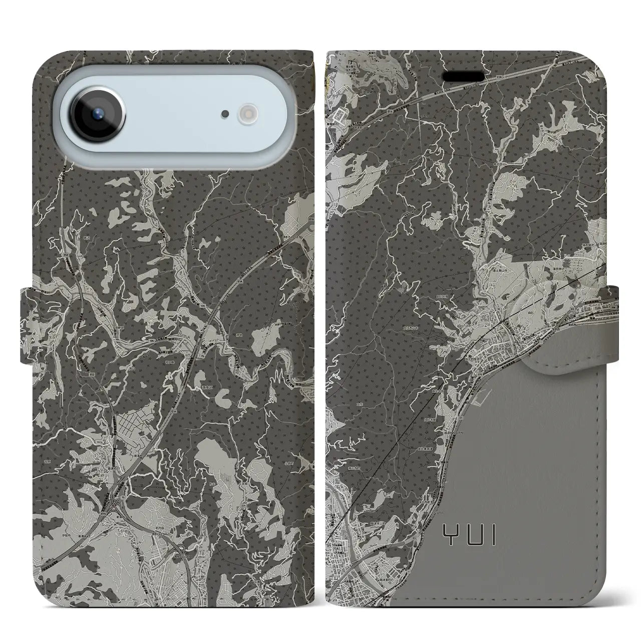 【由比（静岡県）】地図柄iPhoneケース（手帳タイプ）