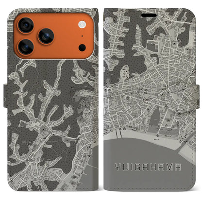 【由比ヶ浜（神奈川県）】地図柄iPhoneケース（手帳タイプ）