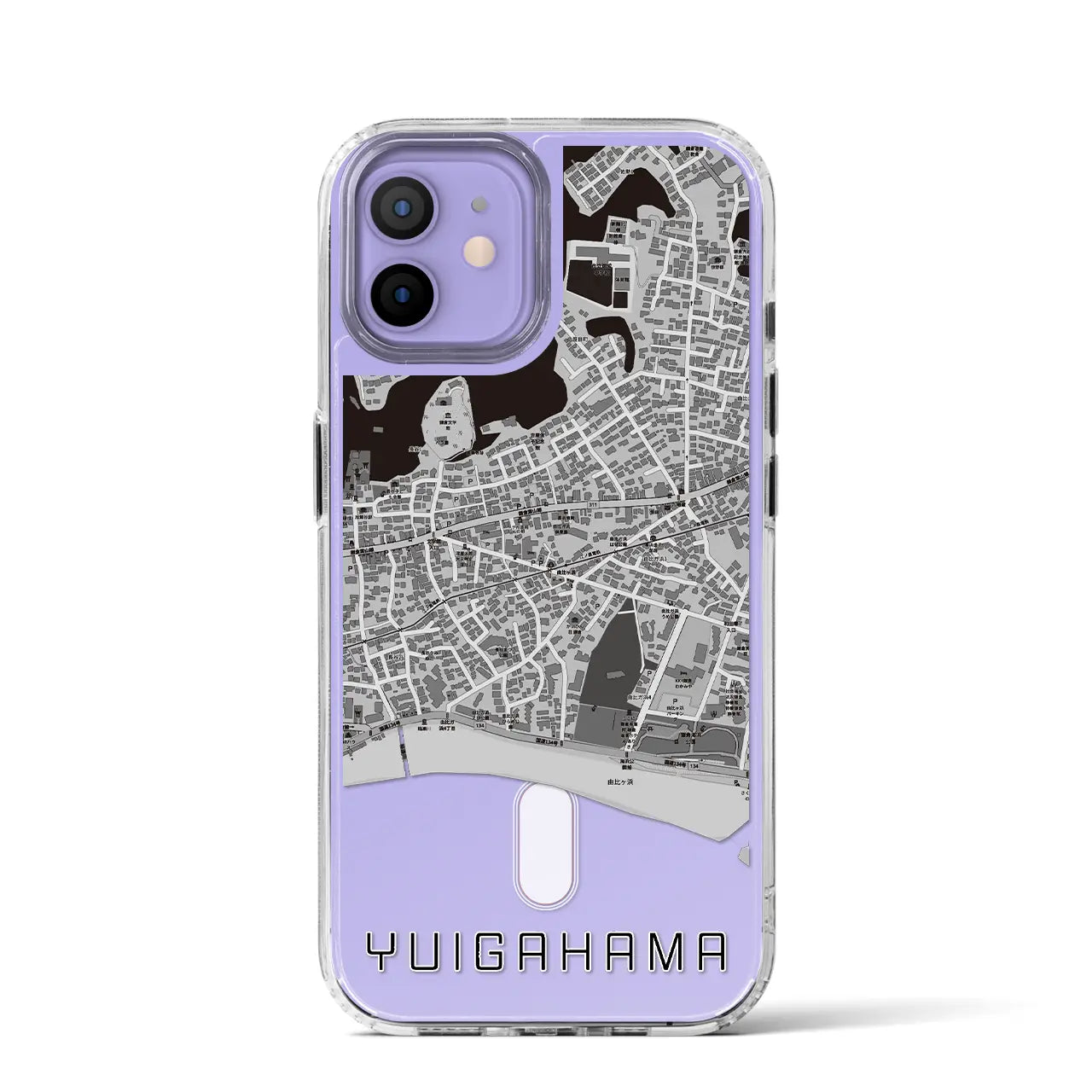 【由比ヶ浜（神奈川県）】地図柄iPhoneケース（MagSafeタイプ）