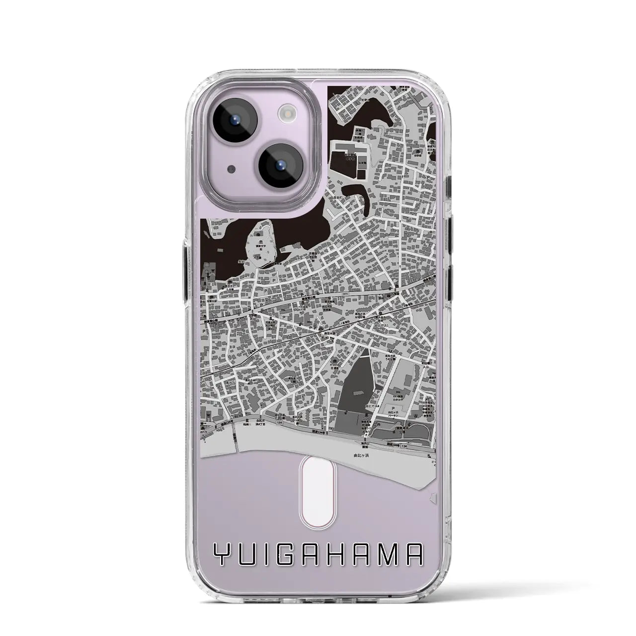 【由比ヶ浜（神奈川県）】地図柄iPhoneケース（MagSafeタイプ）