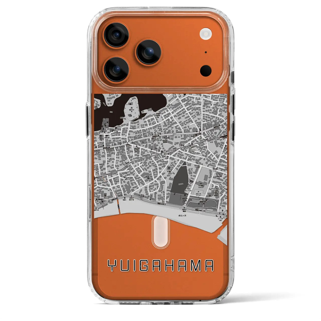 【由比ヶ浜（神奈川県）】地図柄iPhoneケース（MagSafeタイプ）