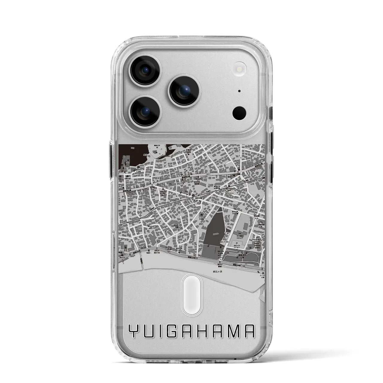 【由比ヶ浜（神奈川県）】地図柄iPhoneケース（MagSafeタイプ）