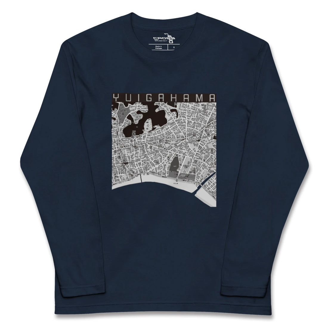 【由比ヶ浜（神奈川県）】地図柄ロングスリーブTシャツ