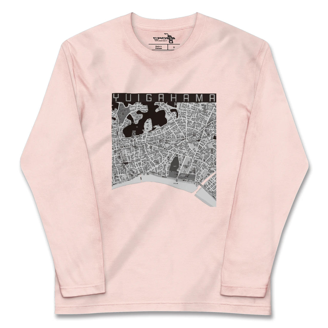 【由比ヶ浜（神奈川県）】地図柄ロングスリーブTシャツ