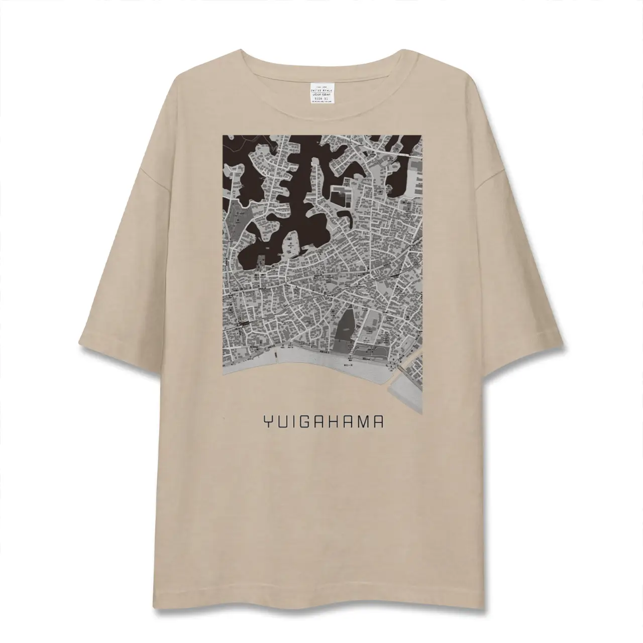 【由比ヶ浜（神奈川県）】地図柄ビッグシルエットTシャツ