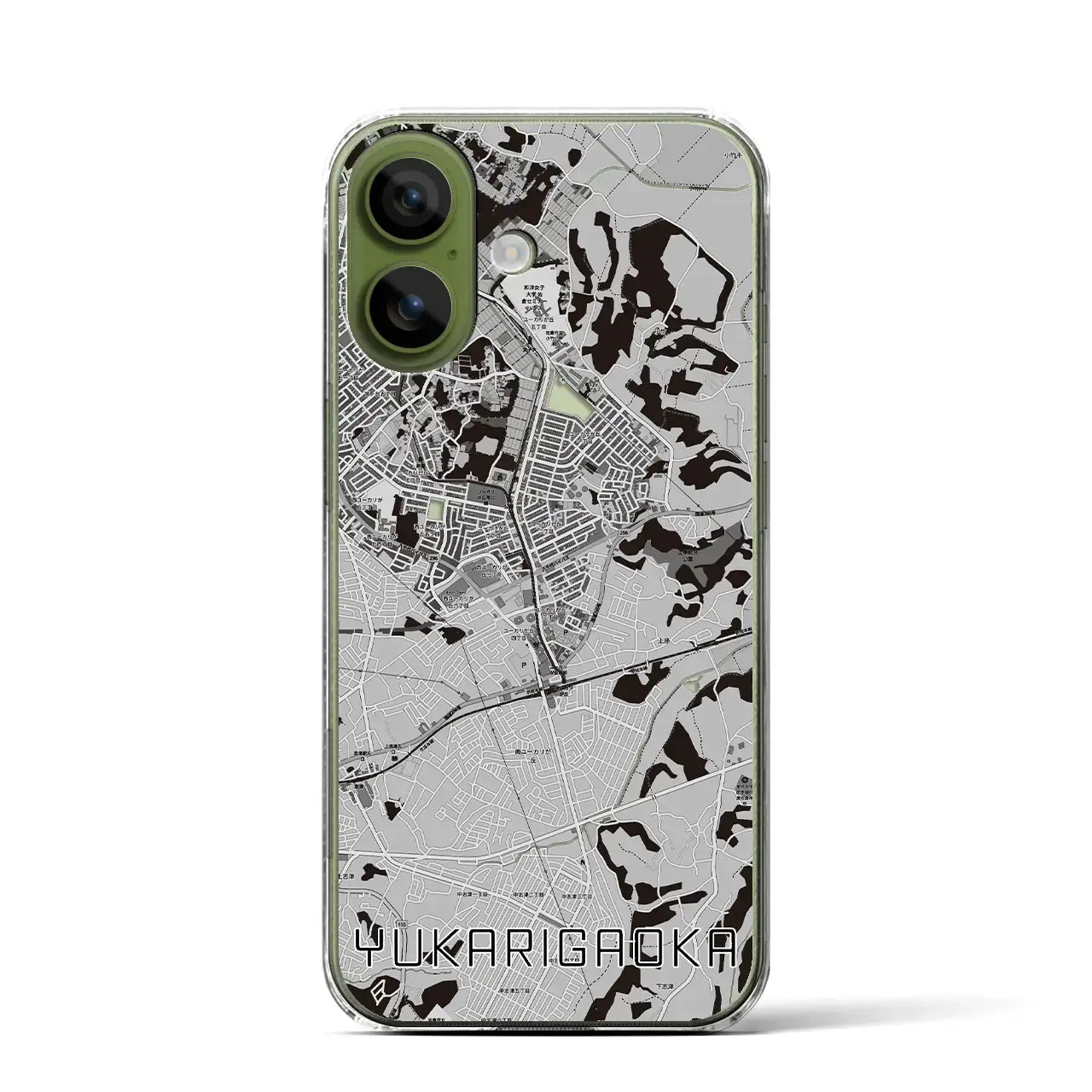 【ユーカリが丘（千葉県）】地図柄iPhoneケース（クリアタイプ）