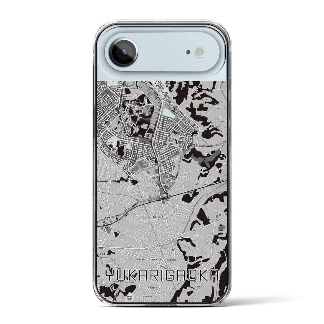 【ユーカリが丘(千葉県)】地図柄iPhoneケース(クリアタイプ)モノトーン・iPhone 17 Pro Max 用