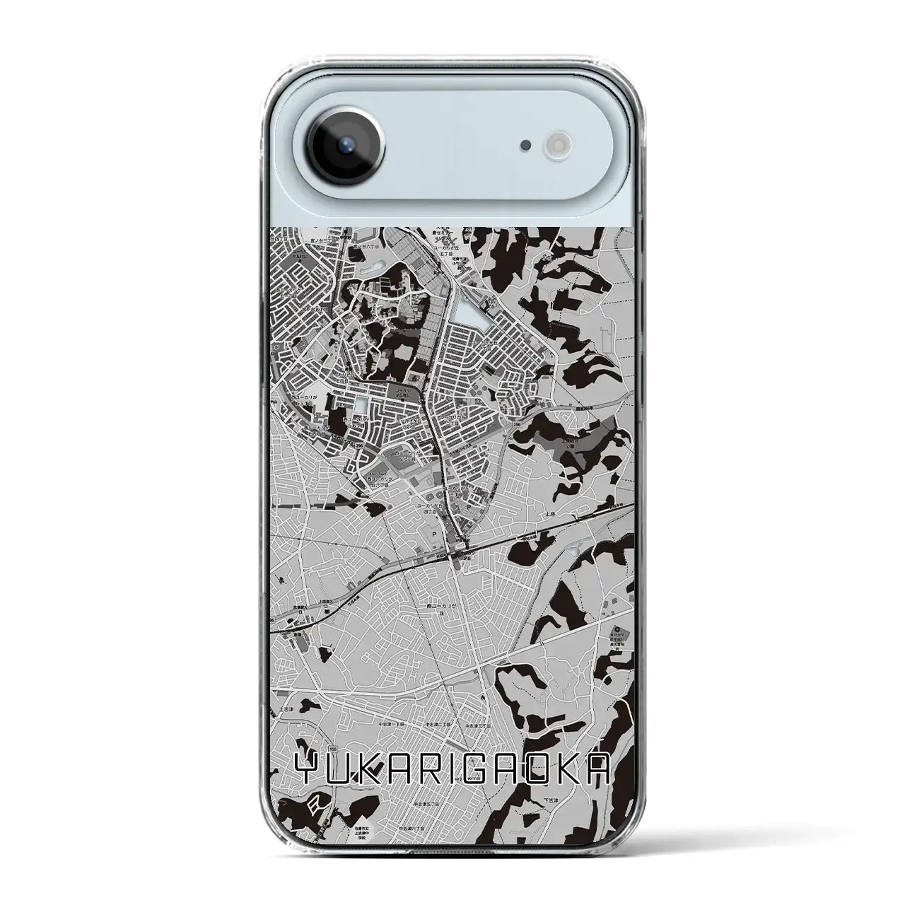 【ユーカリが丘（千葉県）】地図柄iPhoneケース（クリアタイプ）モノトーン・iPhone 17 Pro Max 用