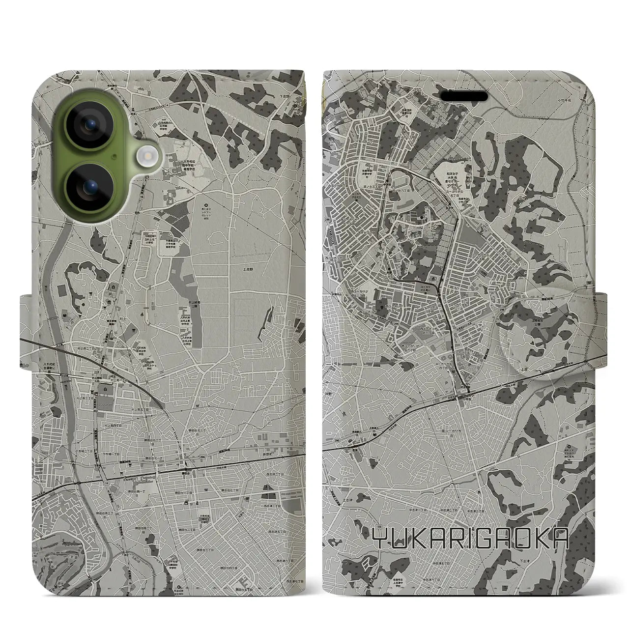 【ユーカリが丘（千葉県）】地図柄iPhoneケース（手帳タイプ）