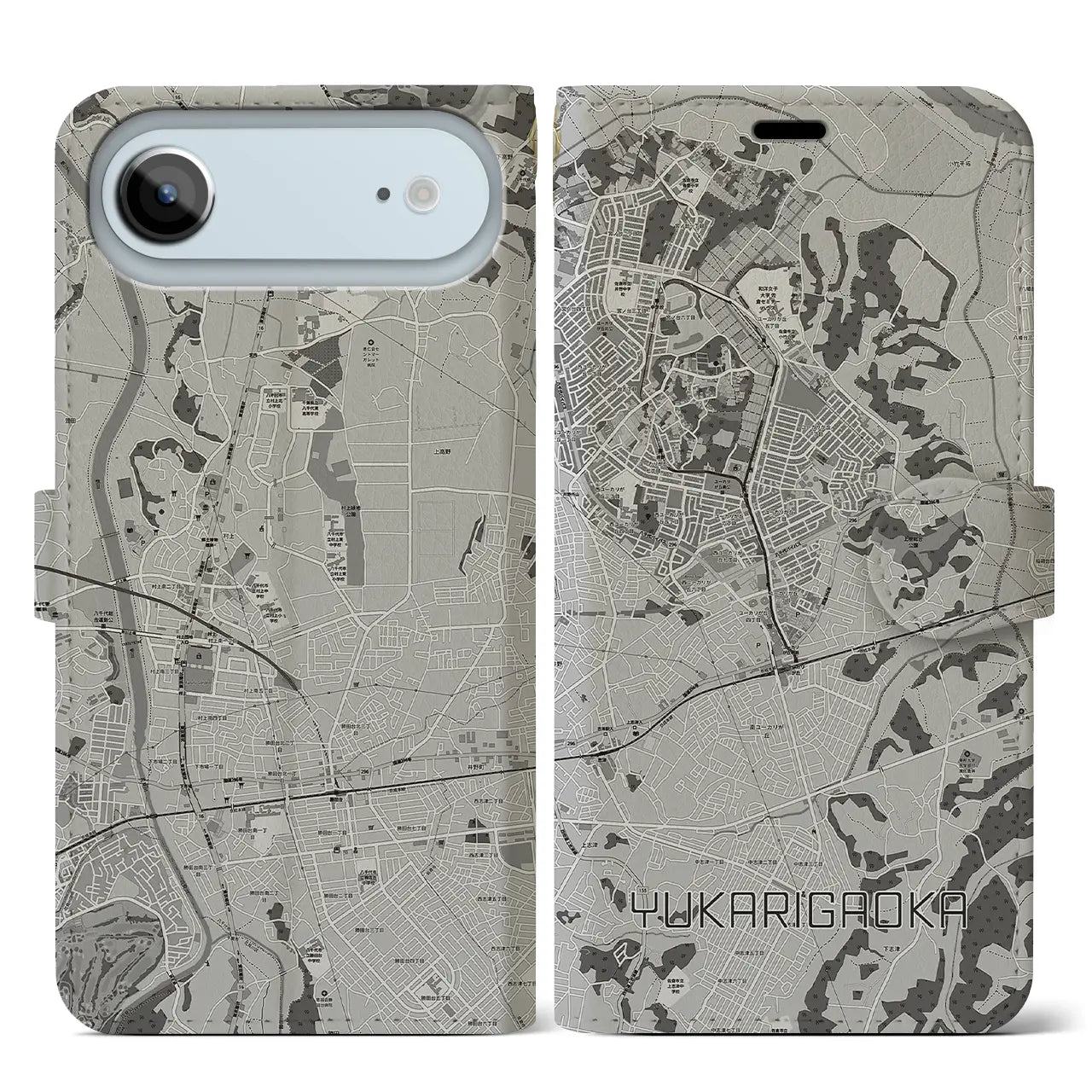 【ユーカリが丘（千葉県）】地図柄iPhoneケース（手帳タイプ）