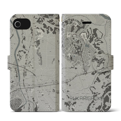 【ユーカリが丘（千葉県）】地図柄iPhoneケース（手帳タイプ）モノトーン・iPhone SE（第3 / 第2世代） / 8 / 7 / 6s / 6 用